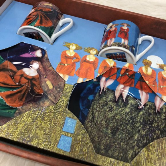 Arte De Cafe Marella 2 Cup And Saucer Set Cappuccino Expresso - Picture 3 of 5